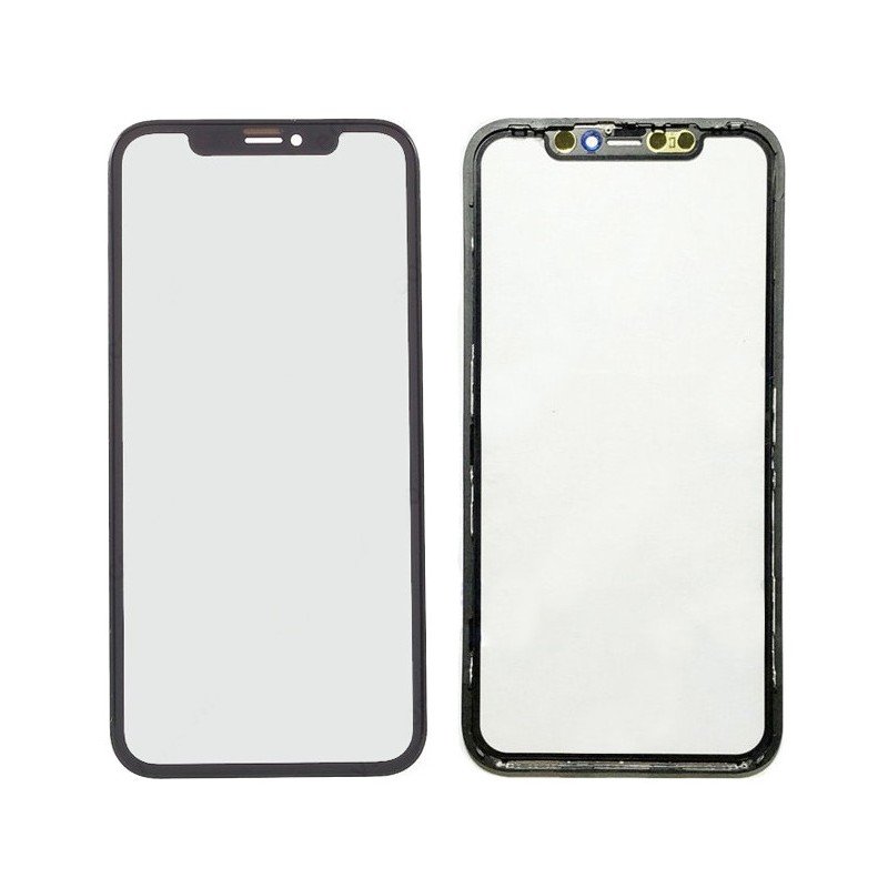LCD stikliukas Apple iPhone 11 su rėmeliu ir OCA juodas V3