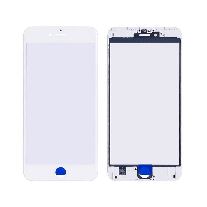 LCD stikliukas Apple iPhone 6S Plus su rėmeliu ir OCA baltas V2 ORG