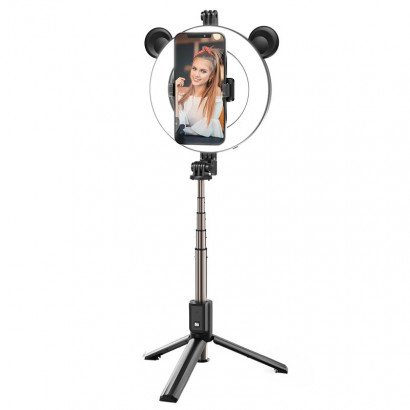 Telefono laikiklis Borofone BY6 PerfectPic fill light juodas