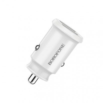 Įkroviklis automobilinis Borofone BZ8 MaxRide Dual Port baltas