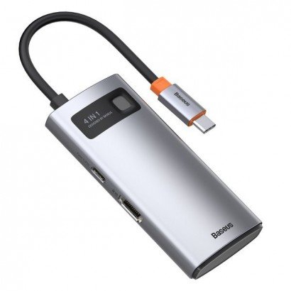Adapteris Baseus Metal Gleam Series HUB 4in1, USB-C to USB 3.0 + USB 2.0 + HDMI + USB-C PD