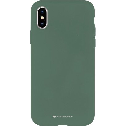 Dėklas Mercury Silicone Case Apple iPhone 12 Pro Max tamsiai žalias