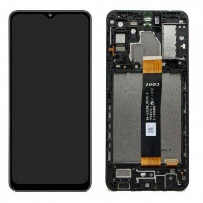 Ekranas Samsung A326 A32 5G su lietimui jautriu stikliuku ir rėmeliu juodas originalus (service