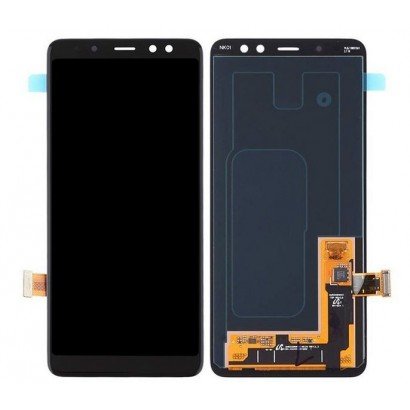 Ekranas Samsung A530 A8 2018 su lietimui jautriu stikliuku juodas OLED