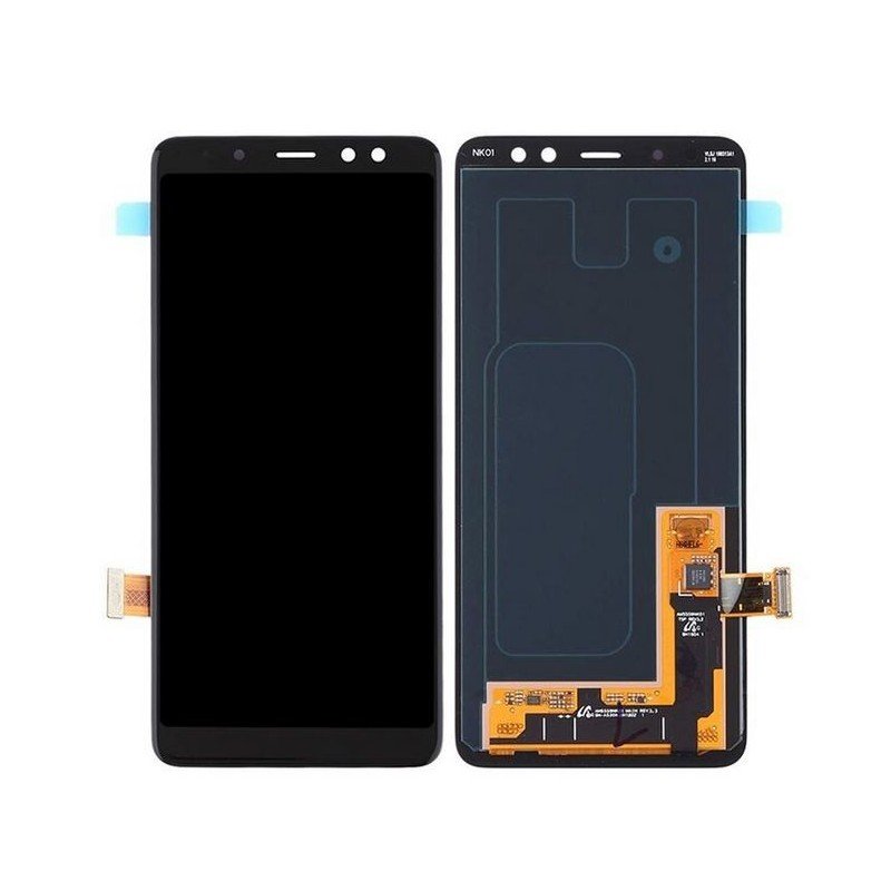 Ekranas Samsung A530 A8 2018 su lietimui jautriu stikliuku juodas OLED