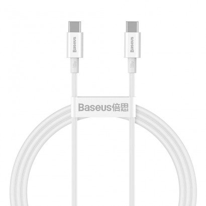 Kabelis Baseus Superior iš Type-C į Type-C 100W 1.0m baltas CATYS-B02