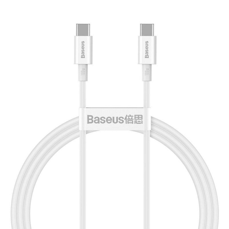 Kabelis Baseus Superior iš Type-C į Type-C 100W 1.0m baltas CATYS-B02