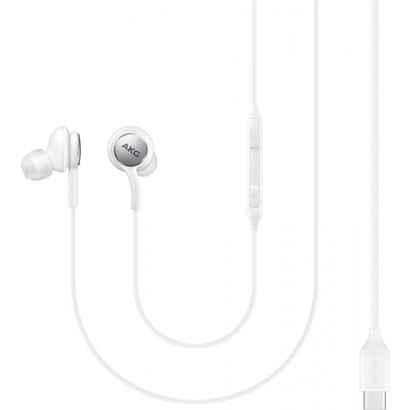 Ausinės originalios Samsung AKG EO-IC100BWEGEU Type-C pakuotėje baltos