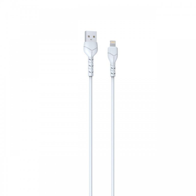 USB kabelis Devia Kintone Lightning 1.0m baltas 5V 2.1A