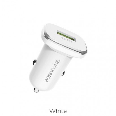 Įkroviklis automobilinis Borofone BZ12A Quick Charge 3.0 (3.0A) baltas