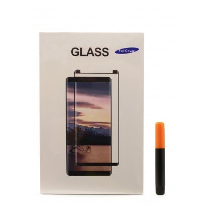LCD apsauginis stikliukas M1 5D UV Glue Samsung S908 S22 Ultra 5G lenktas skaidrus